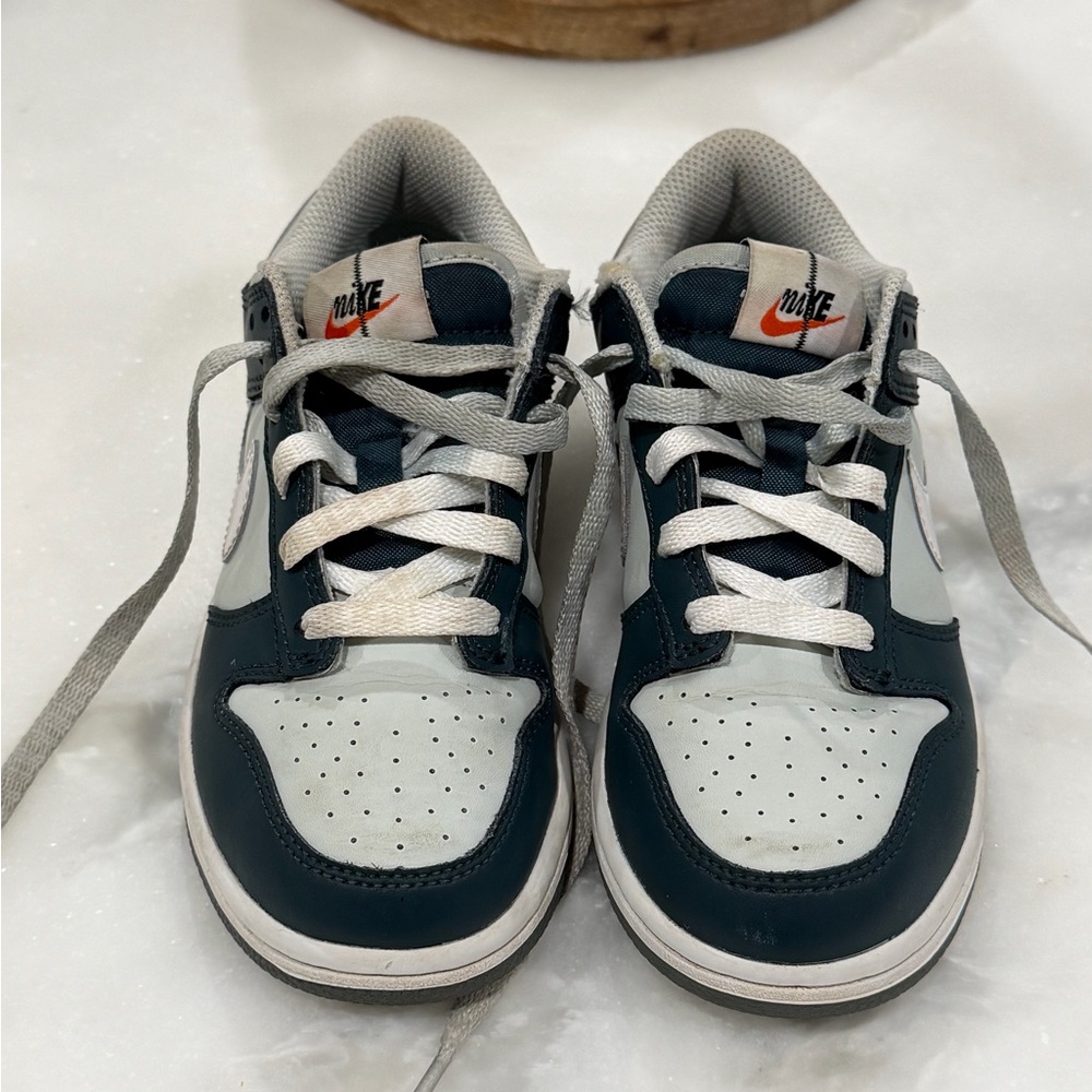 Nike Dunk Low Kids Sneakers Dark Teal Green Gray White Size 1Y
